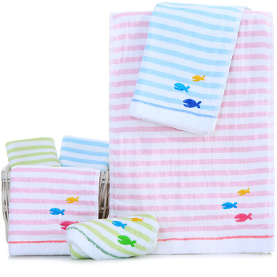 

Jingdong supermarket] Sanli cotton cartoon embroidery facial towel wash towel eight installed