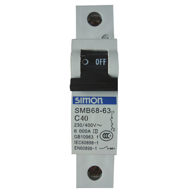 

Simon Electric (симон) SMB68-63C40 стандартный однополюсный миниатюрный автоматический выключатель 1P40A домой с пустыми открытыми