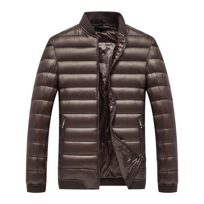 

Antarctic men&39s down jacket fashion Korean baseball collar 90 white duck down solid color warm down jacket 1902 coffee 3XL