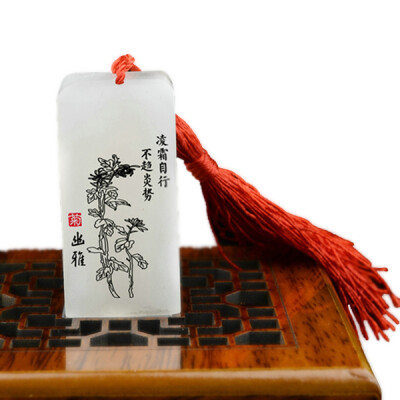 

chinese traditional seal stamp made of jade stone with silk bag free lettering free inkpad ideal gift