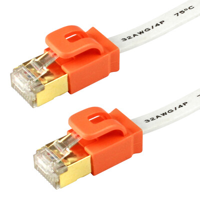 

PowerSync CAT7-GFIMG39 seven types of cable 3 meters Gigabit flat cable shielded gold-plated copper cable lily white