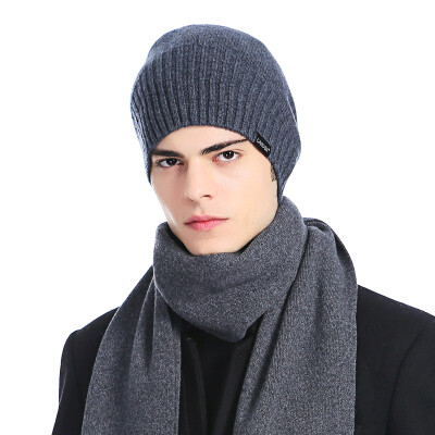 

CACUSS wool hat men knit hat wool cap fashion warm tide cap gray Z0136