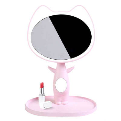 

Jingdong supermarket Liang Meihui Kiss cat make-up mirror lamp LED desktop with light creative gift Tanabata Valentine&39s Day birthday gift to send girlfriend princess white