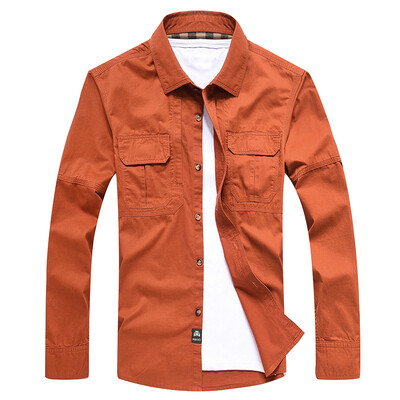 

Summer Shirt Men Long Sleeve Casual Shirt Fashion 100% Cotton Men Brand Clothing