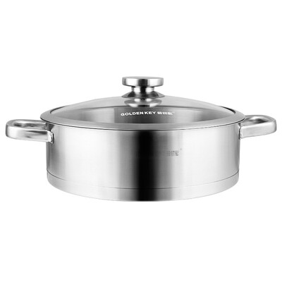 

Jingdong Supermarket Golden Key GOLDEN KEY stainless steel bottom decoction pot to still 26cm stew hot pot GK-26K2F