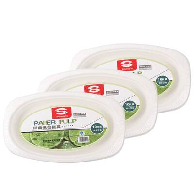 

Pisces (SHUANGYU) Disposable Degradable Pulp Oval Disk Tray Fish Plate Barbecue Picnic Supplies Small Size DF-S116 (30 Pack)