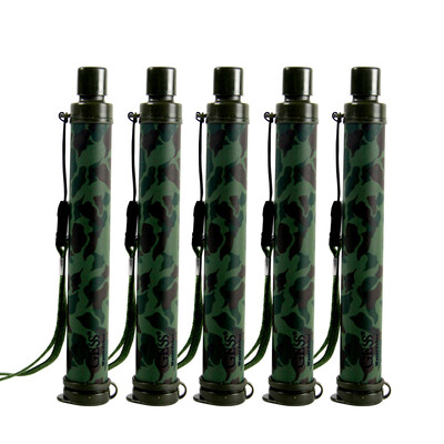 

5 PCS 99,99999% Камуфляж Safe Water Drink фильтр Очиститель воды Kit Стро