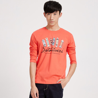 

Meters / Bonwe Print Мужская футболка с длинным рукавом Pepper Red 175 / 96A