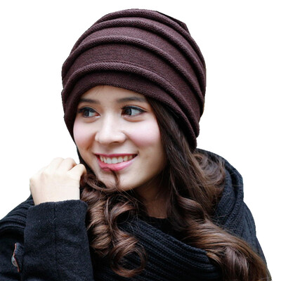 

CACUSS WOOL KNIT HAT Men's double-sided wool cap warm hat unisex winter hat dark gray front - coffee back Z0081