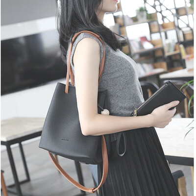 

Brand Fashion Tassel PU Leather Women Bucket Bag 2016 Famous Brand Women Messenger Bags Solid Color Ladies Bag