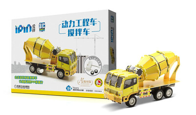 

爱拼 3D益智手工 动力工程车搅拌车