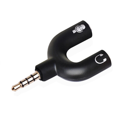 

Ferguson cabos notebook headset splitter headset two in one conversion cable microphone audio 1 minute 2 adapter phone audio microphone one minute two black F07606
