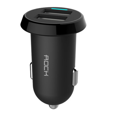 

Локк (ROCK) Автомобильное зарядное устройство / алюминиевый сплав двойной USB автомобильное зарядное устройство прикуривателя один с двумя USB автомобильное зарядное устройство белого золота