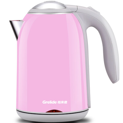 

Grelide Electric Kettle 304 Электрический чайник из нержавеющей стали Двухслойный термостойкий 1,7L D1513A (розовый)