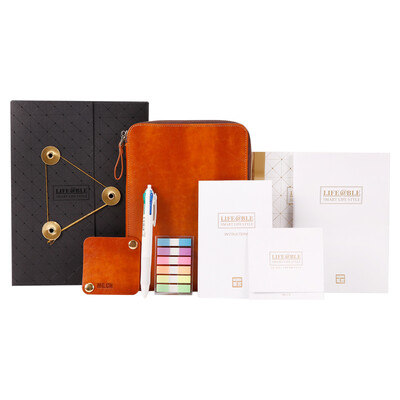 

Morning light M & G HAPY0076 set off multi-function hand pocket zipper notebook retro diary traveler hand book book set 8 sets of introverted brown