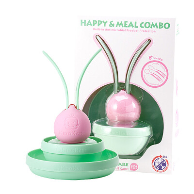 

Small Zombi (KIDOKARE) children's tableware dishes dish spoon fork set infant and young children's tableware set pink + pink green KK-07