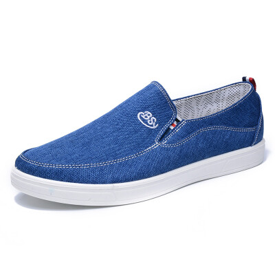 

Cloth cloth leisure men's shoes fashion breathable cowboy canvas shoes flat young students old Beijing shoes tide 63X-5507 blue 39 yards