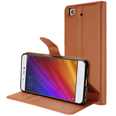 

Cool Leo millet 5s phone case protection holster clamshell holster wrestling card holster soft shell for millet 5S litchi pattern - brown