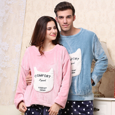 

Antarctic (Nanjiren) WH14C967 pajamas home service men and women circle flannel pajamas men and women long sleeve coral cashmere large size package female models