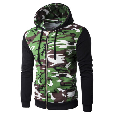 

Men Casual Cotton Camouflage Hoodie Jacket Coat