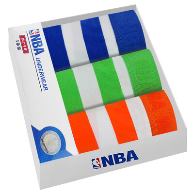 

Jingdong Supermarket NBA underwear men&39s cotton underwear fashion stripes cotton underwear double layer plus three gift box red blue black