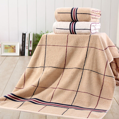 

Xin brand towel home textiles British grid cotton senior towel beige 70 * 140cm