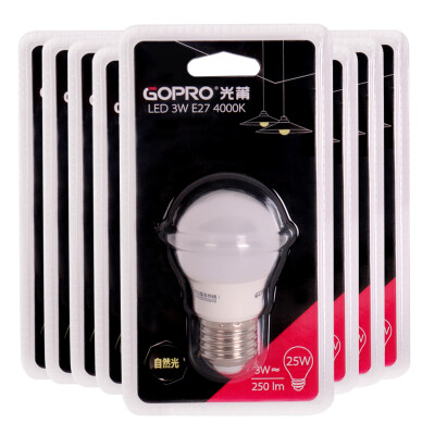 

[Jingdong supermarket] light Po GOPRO LED bulb 3W 4000K natural light E27 big screw mouth 8 only installed