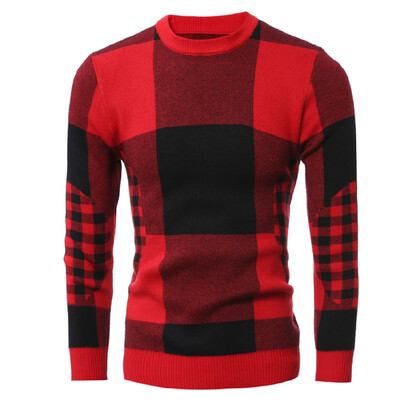 

Men Casual Fashion Grid Sweater
