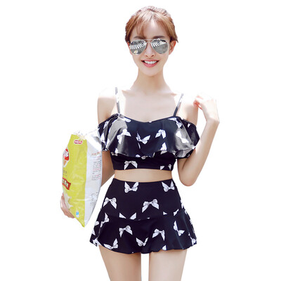 

Also the United States&the United States&the United States&the new size of the size of chest swimsuits gather bubble hot springs swimsuit black bowknot XL