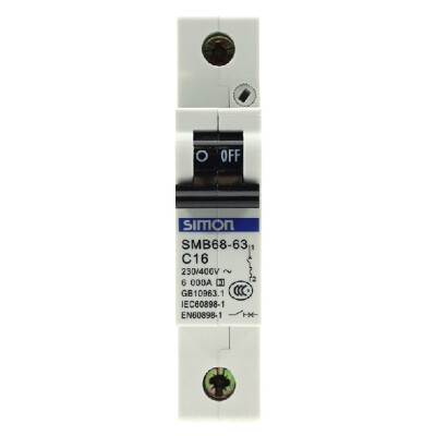 

Simon Electric (simon) SMB68-63C16 Standard Miniature Circuit Breaker 1P16A Unipolar Home Air Open