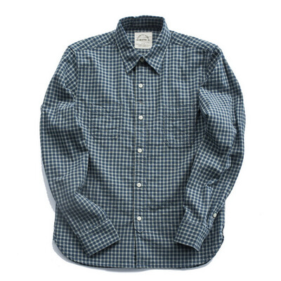 

BIIFREE Men's Clothing Casual Button-Down Shirts 100% COTTON Retro Small Plaid Shirt