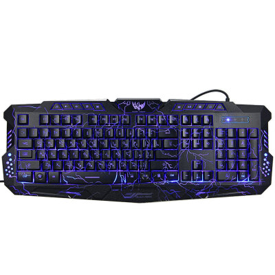 

Russian Version RedPurpleBlue Backlight LED Pro Gaming Keyboard USB Wired Powered Full N-Key for LOL Computer Peripherals