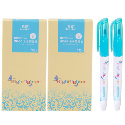 

True color (Truecolor) MK-3012-B fresh highlighter blue 12 pcs / box 2 box