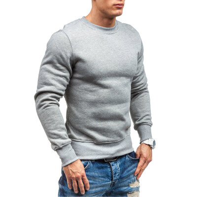 

Winter Sweatshirt Bottoming T-Shirt Mens Cotton Round Neck Slim Leisure Long Sleeve T-Shirt