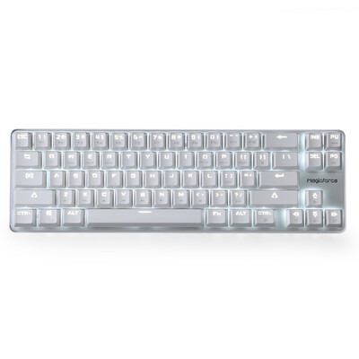 

Magic magic (magicforce) 68 клавишная мини-подсветка механическая клавиатура белый серебристый белый вишня (вишня) красная ось игровая клавиатура