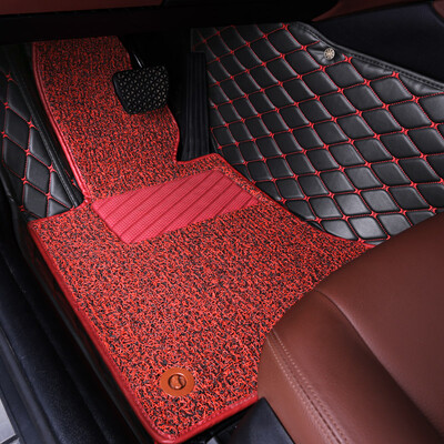 

Kang car treasure car mats all surrounded by leather wire ring special black red manufacturers custom straight hair
