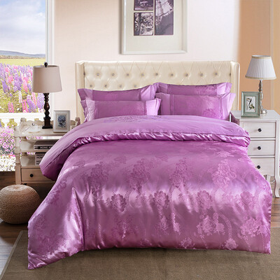 

Yu Guang home textile four sets of cotton jacquard satin suite wedding four sets of intimate lover snow green 245 260cm