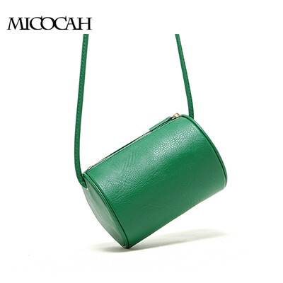 

Free Shipping Barrel-Shaped Fashion Women Messenger Bags High Quality Solid Color PU Leather Mini New Brand Women Bag