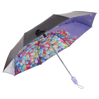 

Heaven umbrella UPF50 since the open all shade black rubber balloon transfer three fold black umbrella sunny umbrella sun umbrella purple 30138ELCJ