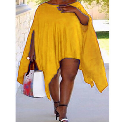 

high quality spring summer 2014 Korean plus size fashion chiffon dress maternity dresses women cloak cape dress red black