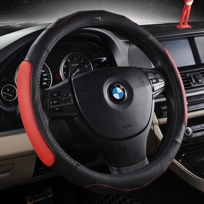 

WRC car steering wheel sets of 3D sports to the car with the first layer of leather leather four seasons common 38 cm medium red