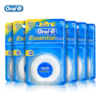 

Oral B Эфирное Нить Удобный Вощеной Зубной Нитью Gum Care Interdental Чистый Плоский Поток Flosser 50 м/шт. (6 шт./упак.)