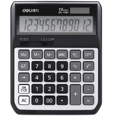 

Deli 1581 office finance desktop calculator computer Alice head widescreen dual power adjustable decimal places