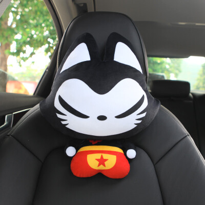 

Jingdong supermarket pull cat ZhuaiMao car headrest car cartoon neck pillow color grid stitching neck pillow M16-QCJP-002 on the black