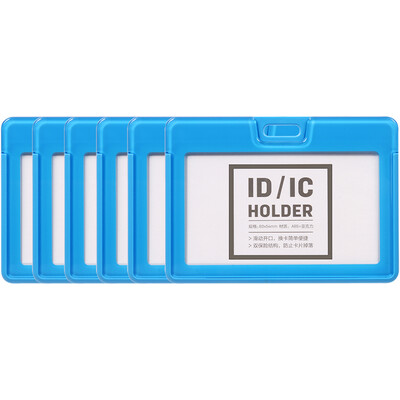 

Deli 33381 Slide card holder work permit employee card horizontal 6 loaded light blue