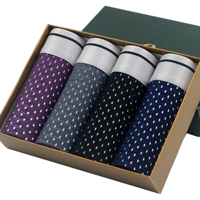 

Langsha mens underwear mesh breathable bamboo fiber boxer briefs four gift box 175XL