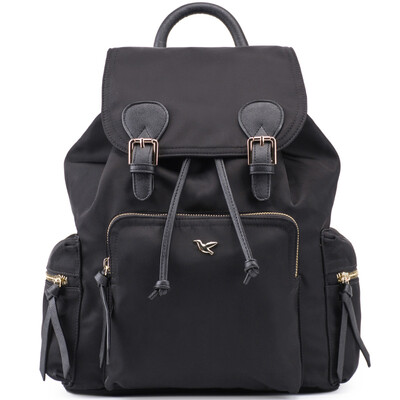 

Baifeng (Baifeng) Shoulder bag light retro series casual simple solid color nylon clamshell band backpack women red wine