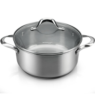 

【Jingdong Supermarket】 Platinum Dili Bodeux Champs Soup Soup 20cm tempered glass cover 304 stainless steel pot stew pot hot