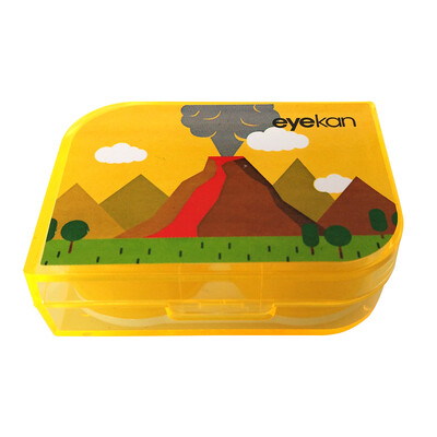 

Eyekan Century Kaida contact lens case companion box double box care box K1516 yellow pattern random