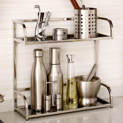 

Ou Runzhe 304 stainless steel kitchen racks square tube spoon condiment kitchen shelf 2 layer 40 15 39CM